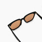 Black Cognac-Lens Square Sunglasses