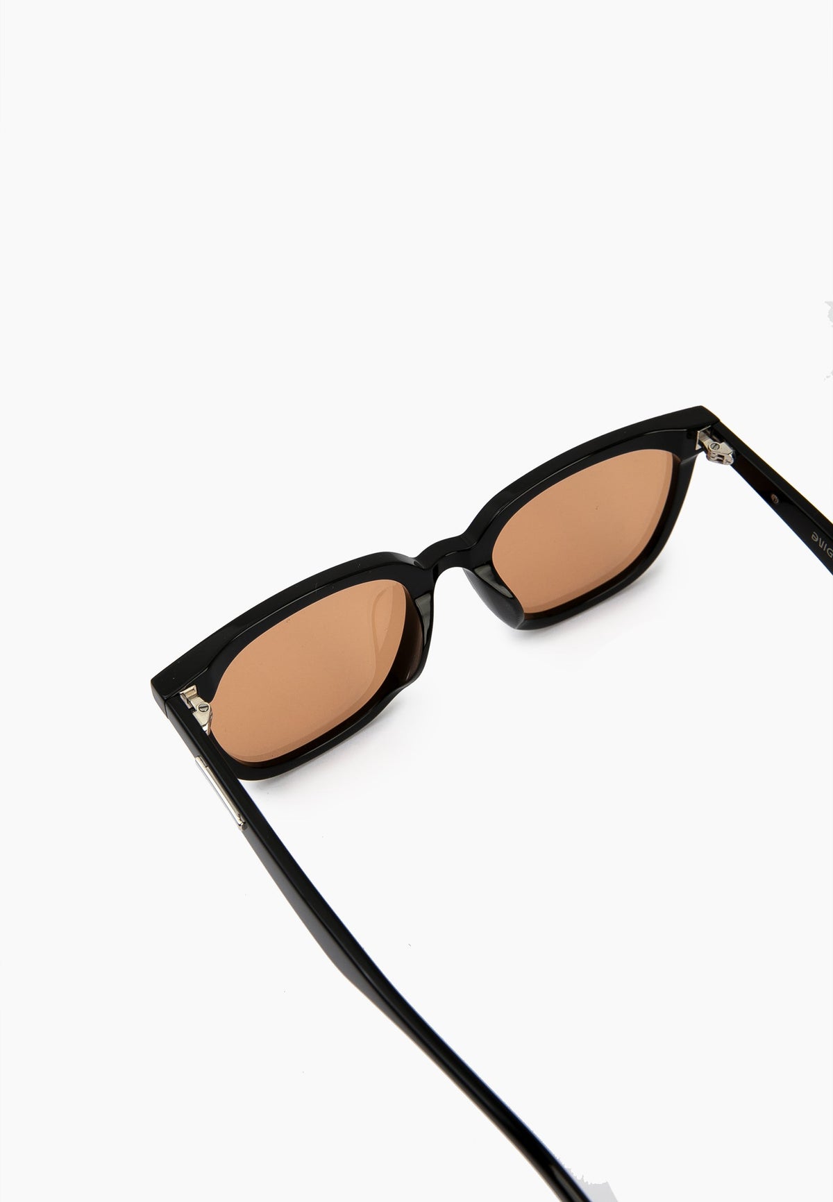 Black Cognac-Lens Square Sunglasses