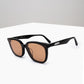 Black Cognac-Lens Square Sunglasses