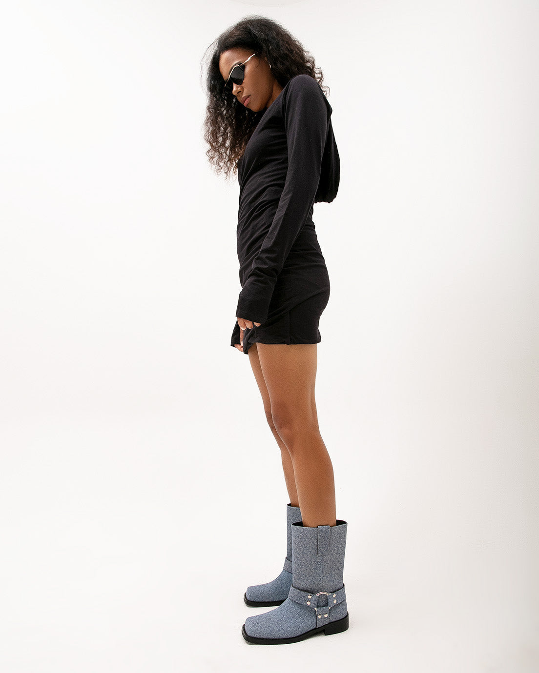 Denim Moto Boots