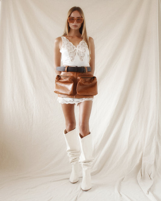 Leather bag/skirt