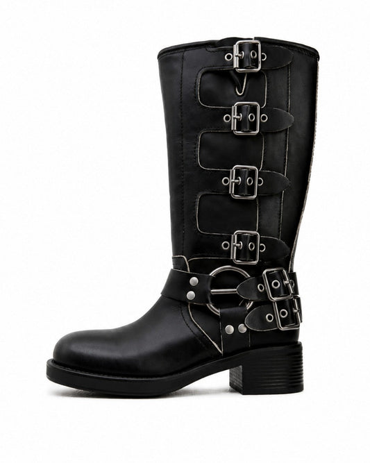Black Strap Boots