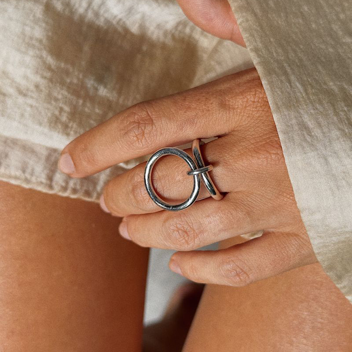 Dua Ring In All Silver