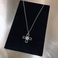 Necklace Cross with Blue Topaz