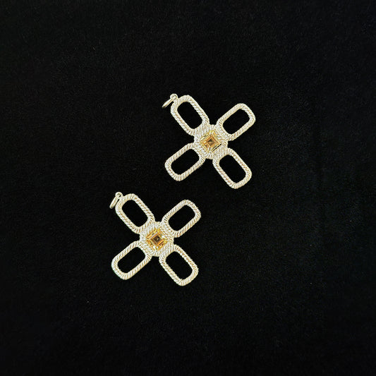 Necklace Cross with Citrine