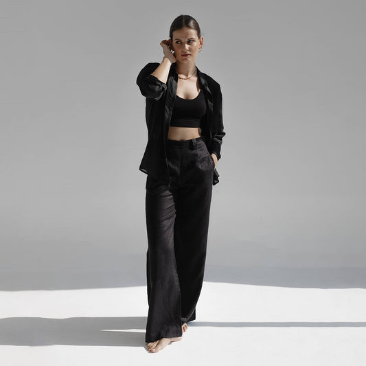 Linen pants black - hedonist.bali