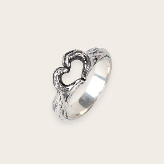 HEART EMOJI RING IN SILVER