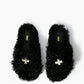 Black Curly Slippers