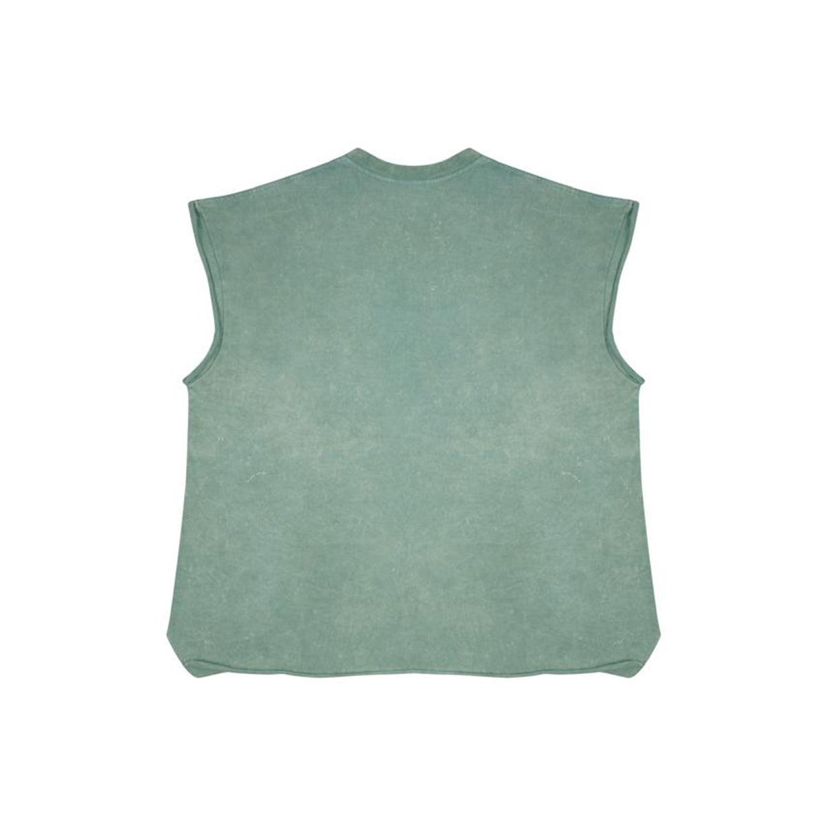 TSHIRT TANK STONEWASHED WITH BEAR PRINT GREEN