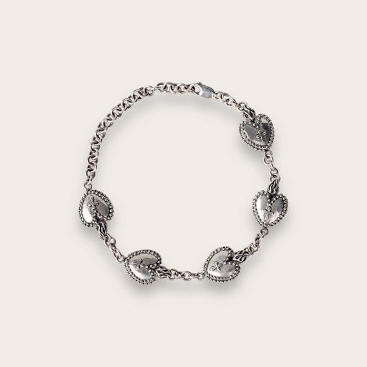 FIREHEART CURB BRACELET IN SILVER