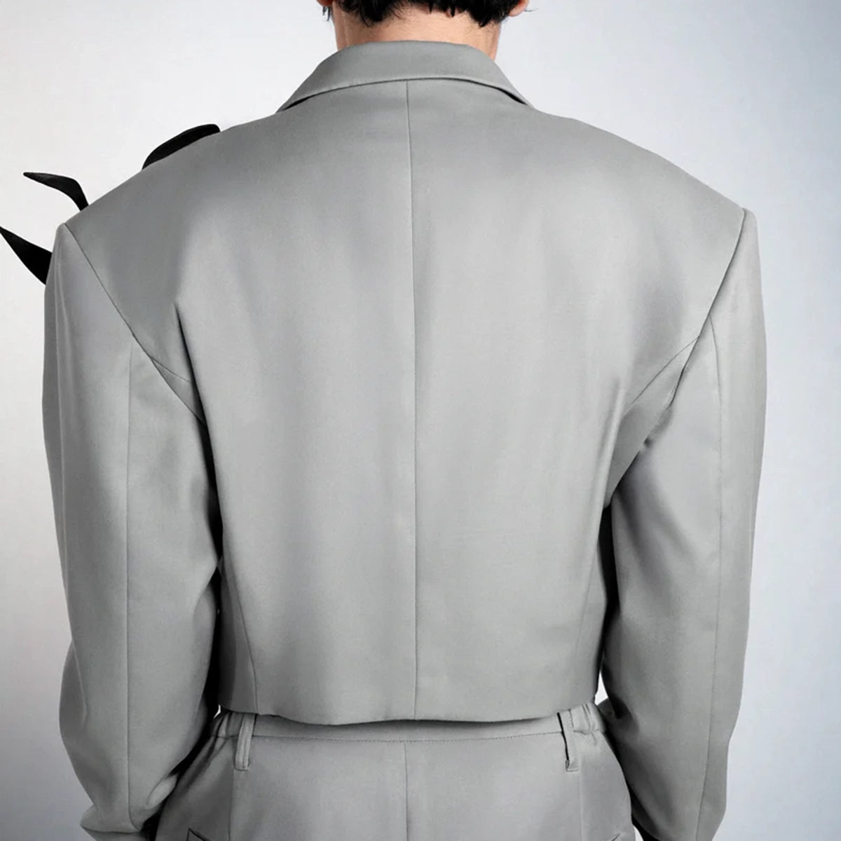 FLOWER CROP JACKET GREY