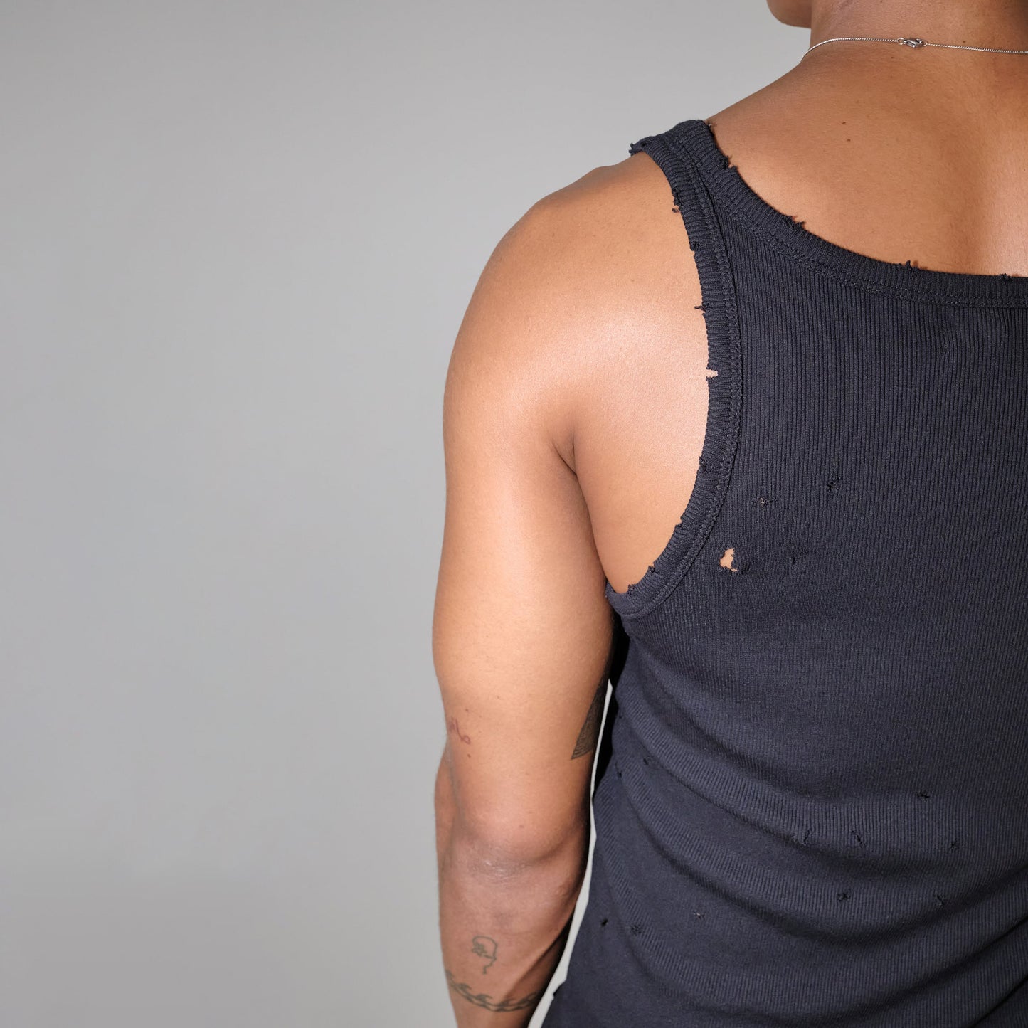 Baby Distressed Singlet In Black
