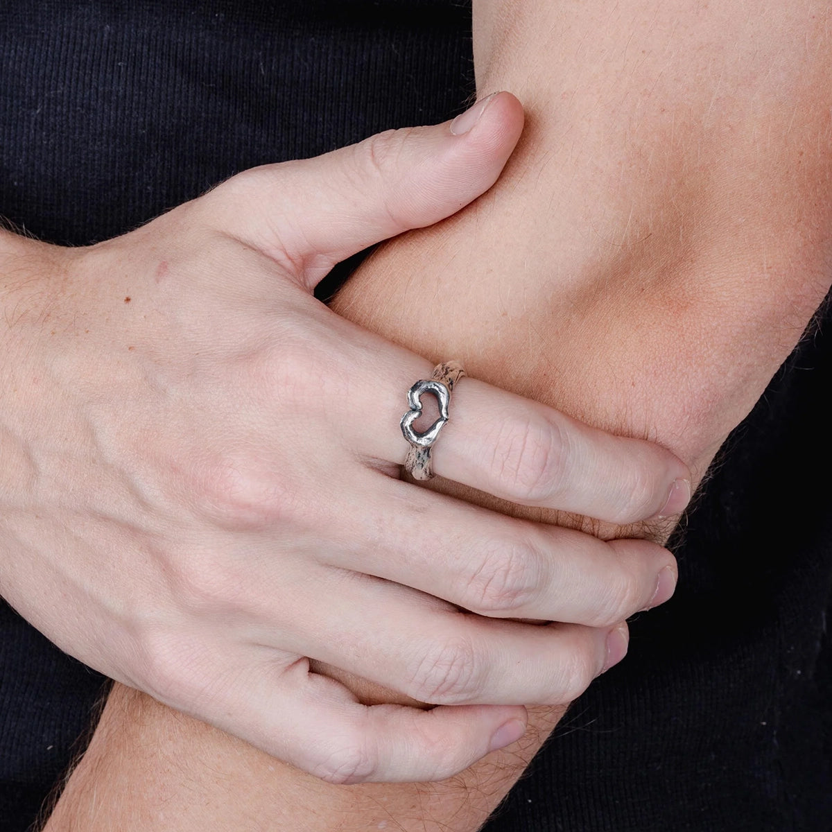 HEART EMOJI RING IN SILVER