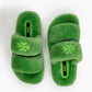 Green Fur Slippers