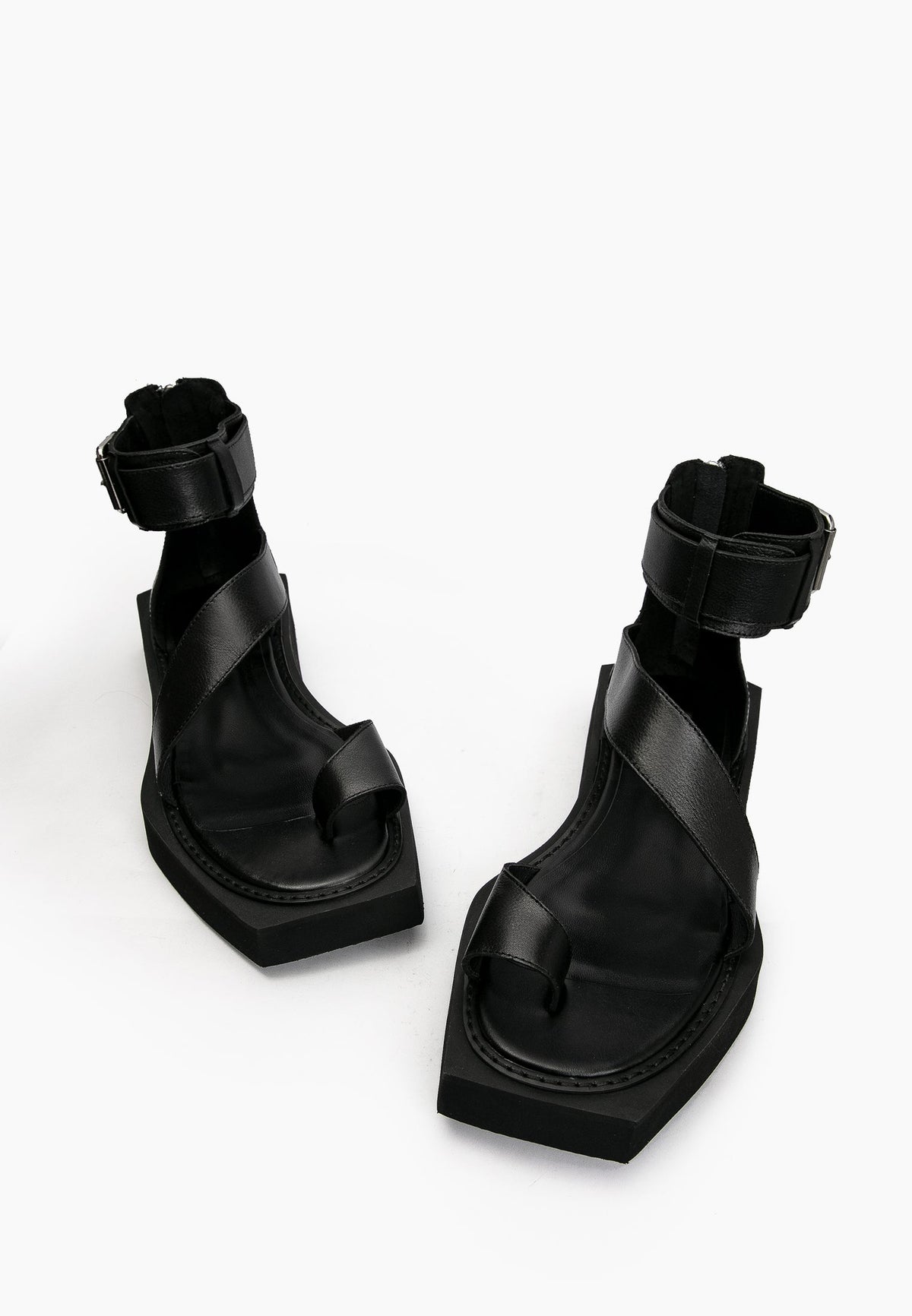 Black Cross Sandals