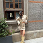 Beige Knee-High Boots