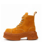 Orange Suede Platform Boots