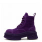 Purple Suede Platform Boots