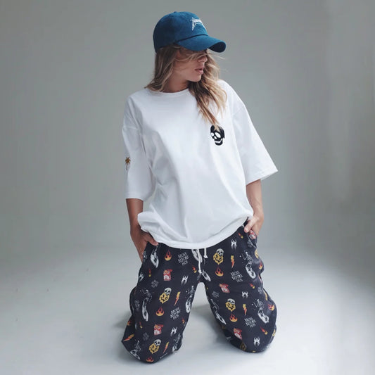 LINEN PANTS BBH SIGNATURE PRINT BLACK