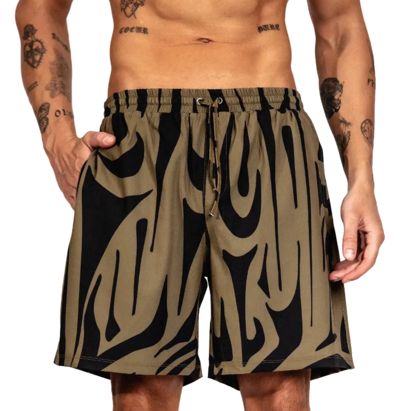 SAGE & BLACK SWIM SHORTS