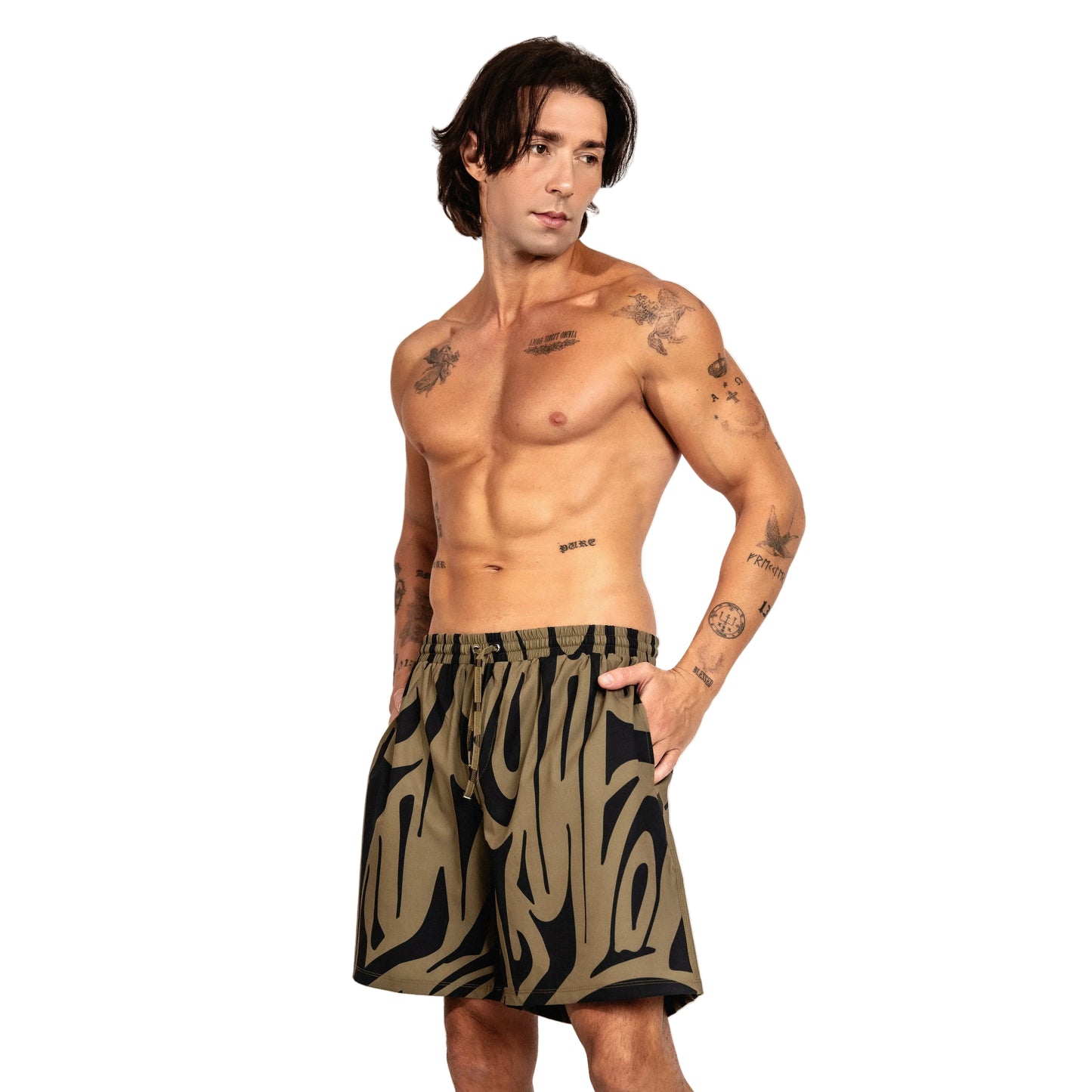 SAGE & BLACK SWIM SHORTS