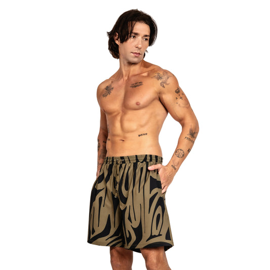 SAGE & BLACK SWIM SHORTS
