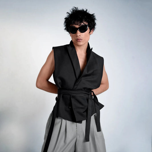 AVANT GARDE VEST IN BLACK