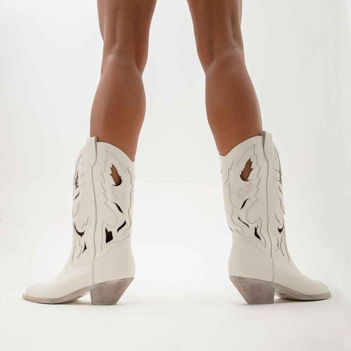 White Leather Boots