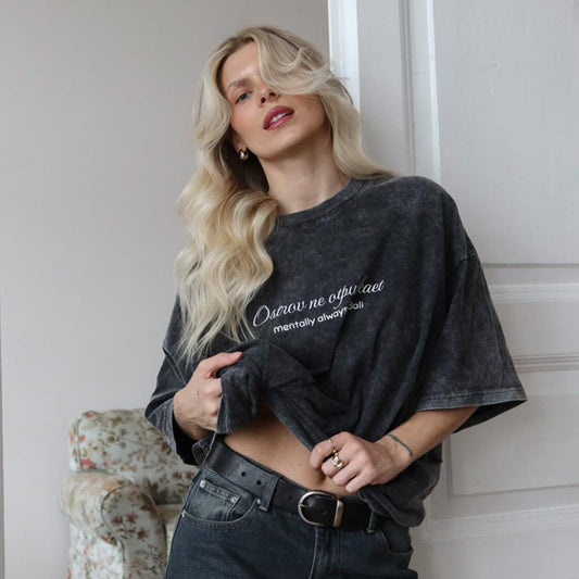 WASHED T-SHIRT "OSTROV" IN GREY