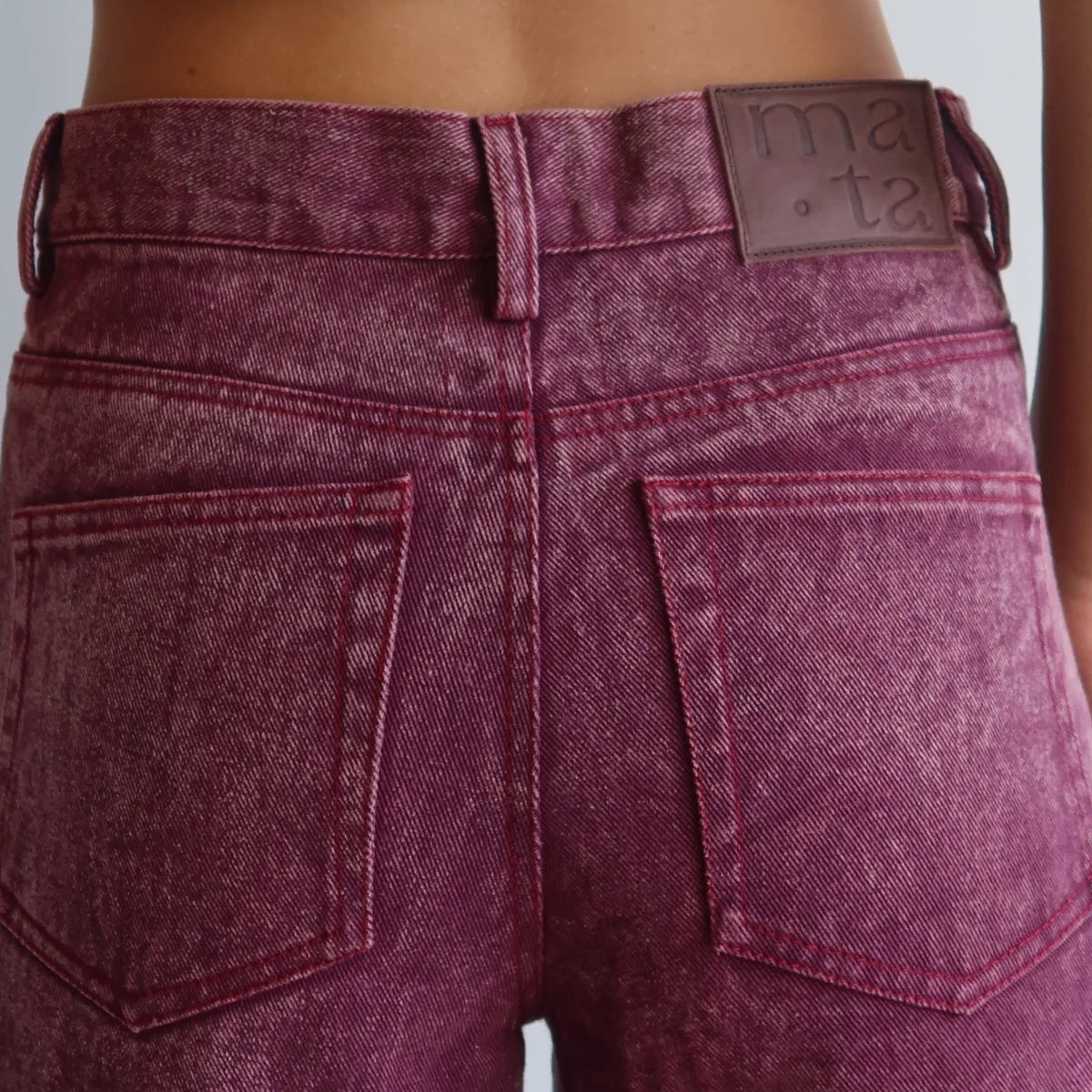 Raw Cut Jeans Maroon