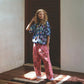 LINEN PANTS BBH SIGNATURE PRINT PINK