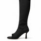 Black Peep-Toe Boots