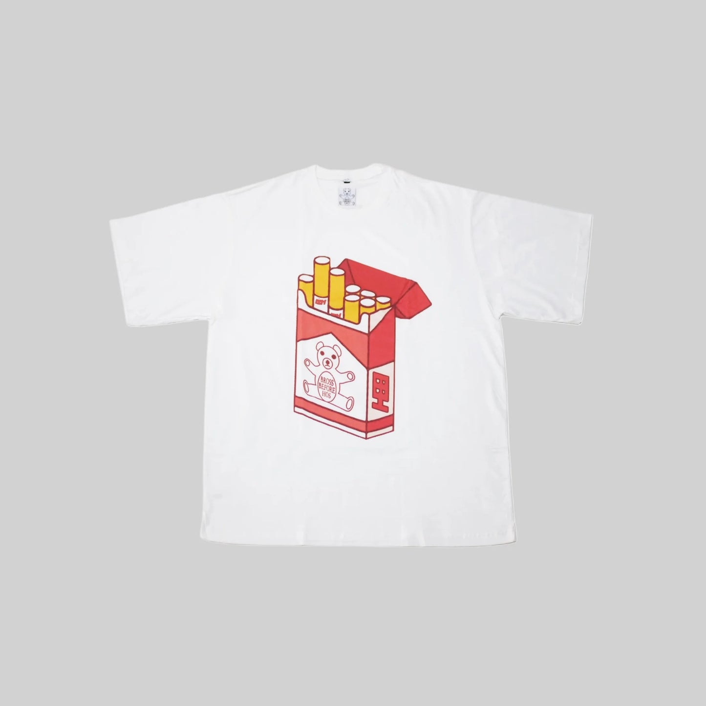 T-SHIRT CIGARETTE PRINT WHITE-RED