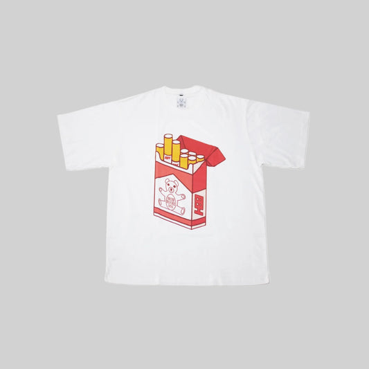 T-SHIRT CIGARETTE PRINT WHITE-RED