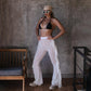 Transparent Mesh Pants White