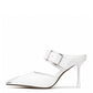 White Metal Tip Heels
