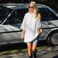 BEACH VIBES WASHED T-SHIRT IN WHITE