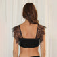 Ivory Lace Top Black