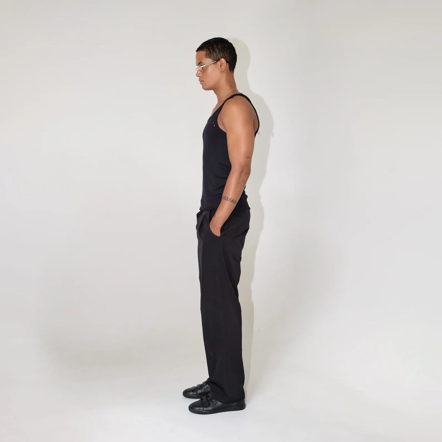 Baby Distressed Singlet In Black
