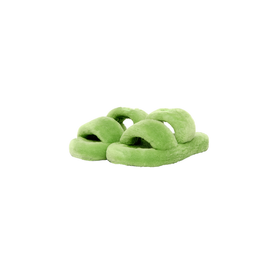 Fur Lime Sandals