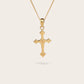 VINTAGE CROSS GEMSTONE NECKLACE IN GOLD