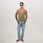 Baby Distressed Singlet In Olive