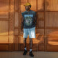 TSHIRT TANK STONEWASHED MUSCLE WITH PRINT ALIEN