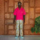 LINEN SHIRT BRIGHT BASE IN NEON PINK