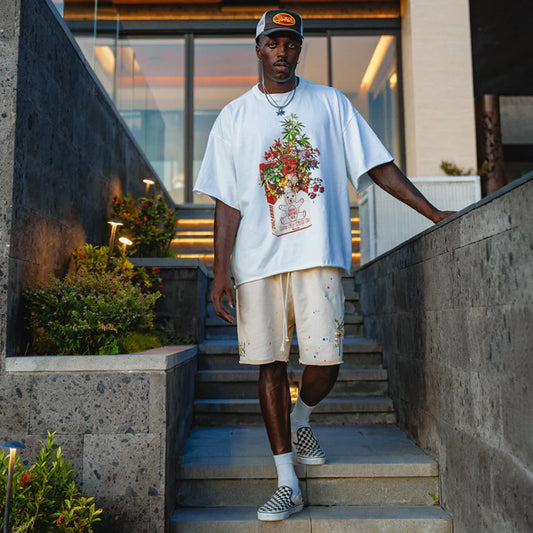 T-SHIRT WITH PRINT WEED