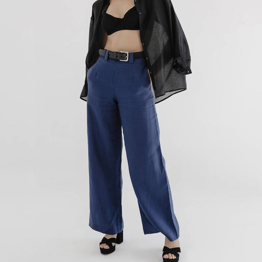 Linen pants blue - hedonist.bali