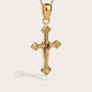 VINTAGE CROSS GEMSTONE NECKLACE IN GOLD