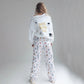 LINEN PANTS BBH SIGNATURE PRINT WHITE
