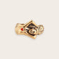 LADIES RING WITH RED STONE IN GOLD