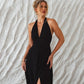 Costa Brava Halterneck Maxi Dress In Black